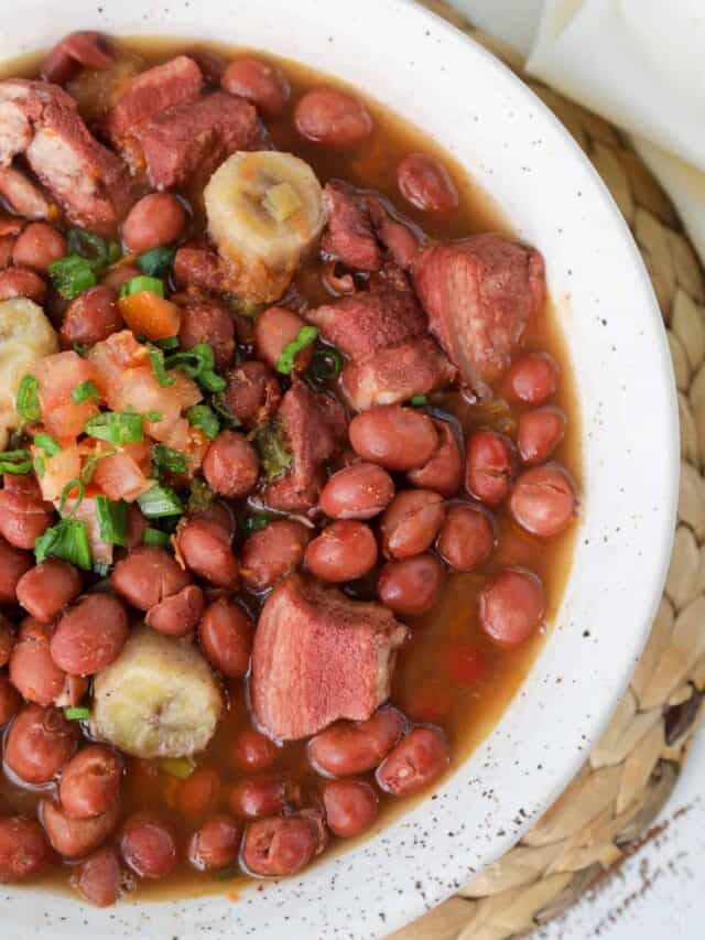Close up of colombian red bean stew