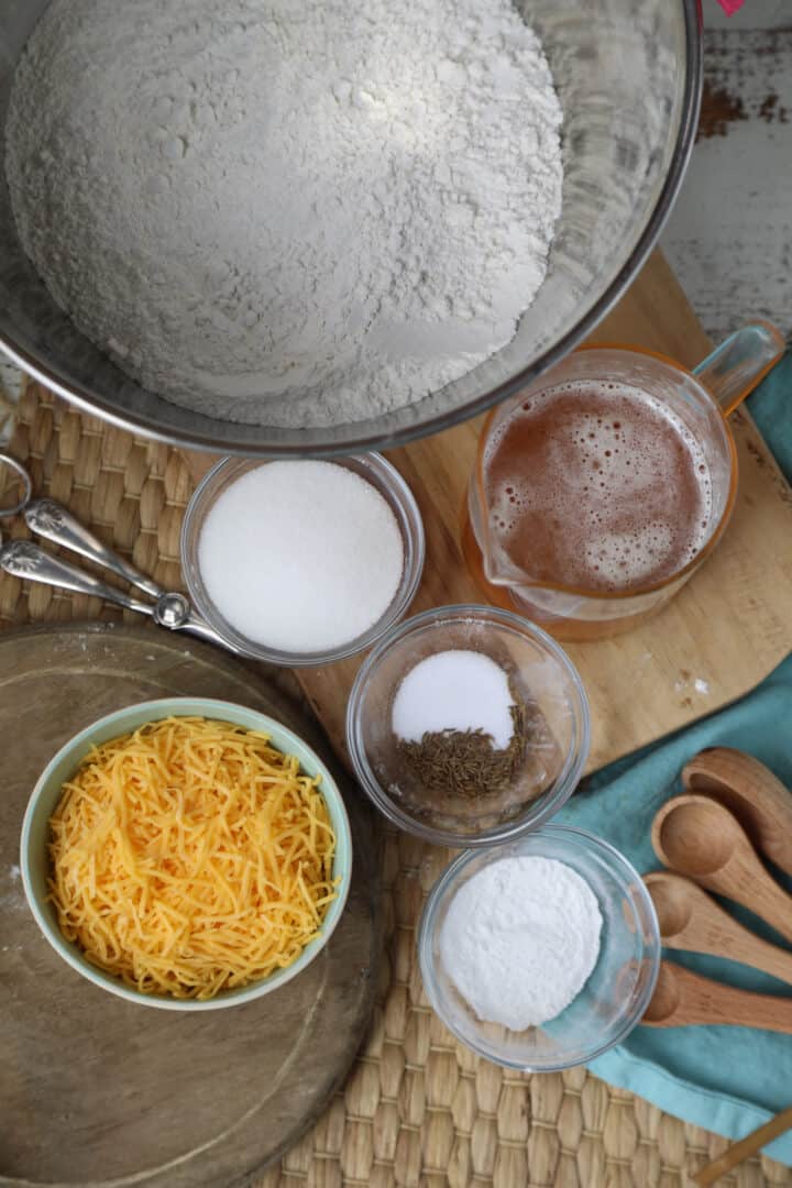 ingredients needed for cheesy beer bread