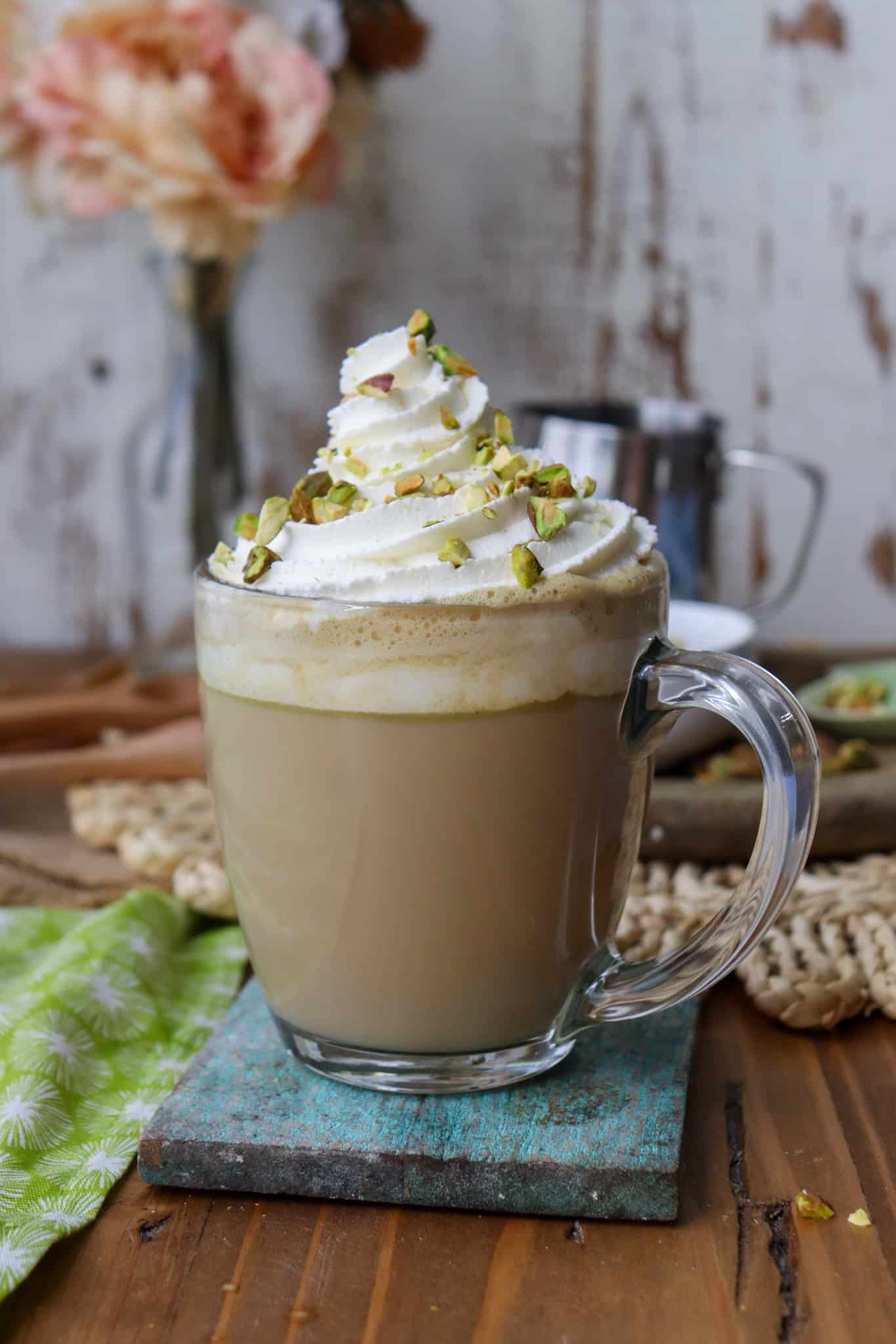 Easy Pistachio Latte Starbucks Copycat, hot & iced